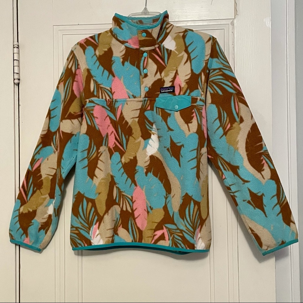 Patagonia Lightweight Synchilla Snap-T Fleece Pullover Feather Dance SZ M